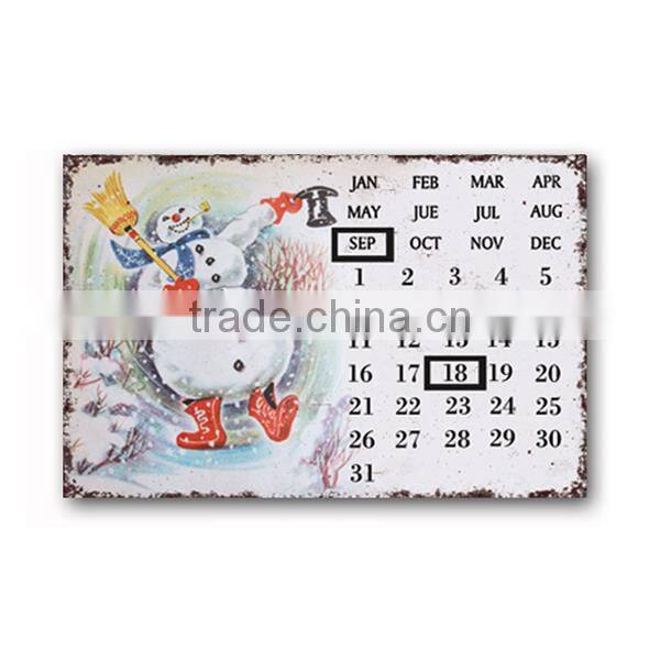 Retro Metal Sign Tin Sign Calendar Floral Metal Sign Wall Plaque