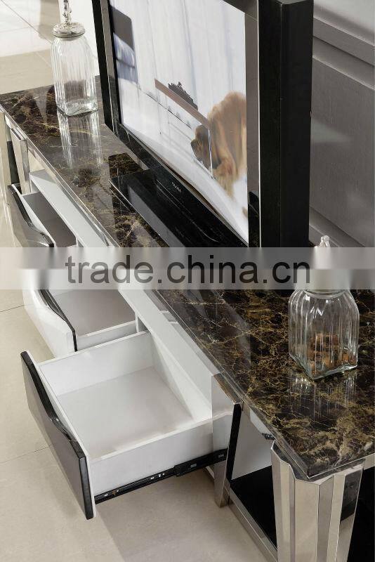 Stainless steel home furniture marble top coffee table C378