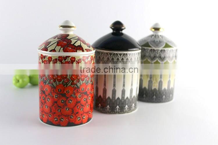 China supplier new premium custom Christmas wholesale ceramic unique candle jars holder cup
