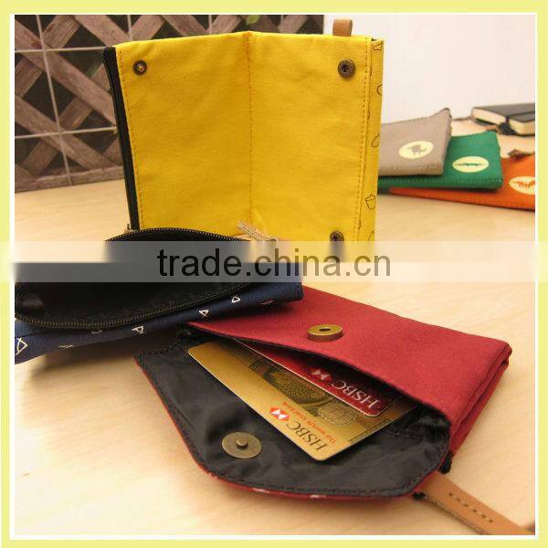 Pig/ Rabbit/ Squirrel Small Wallet Washed Canvas