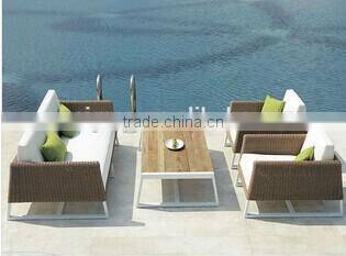 2017 Trade Assurance SIGMA Hot sale luxury comfortable synthetic round rattan metal pool tea table furniture