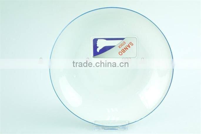 5pcs white porcelain dinner set with green rim stock,dinnerware sets