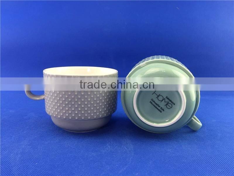 hot selling colorful stackable coffee mugs with rack