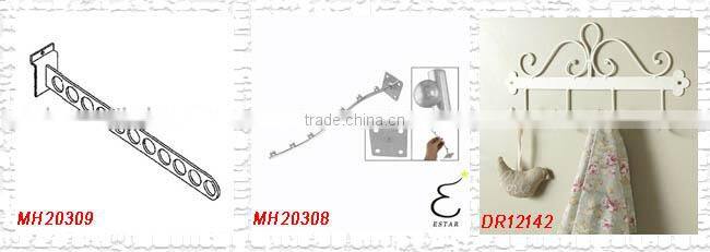 Steel Chrome plated Pegboard Wall mount metal 6 hooks