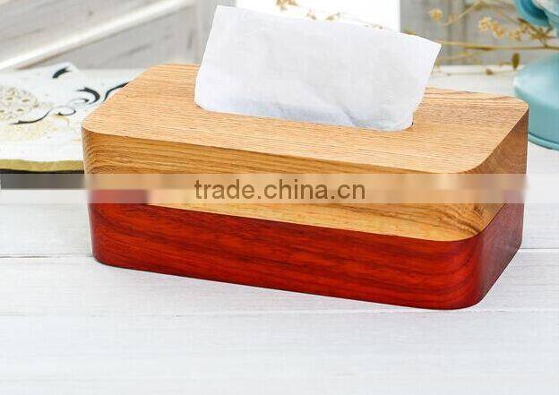 Solid wooden tissue box