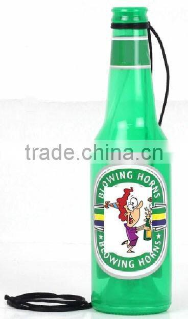 Wholesale beer bottle shaped soccer horn Plastic bottle horn