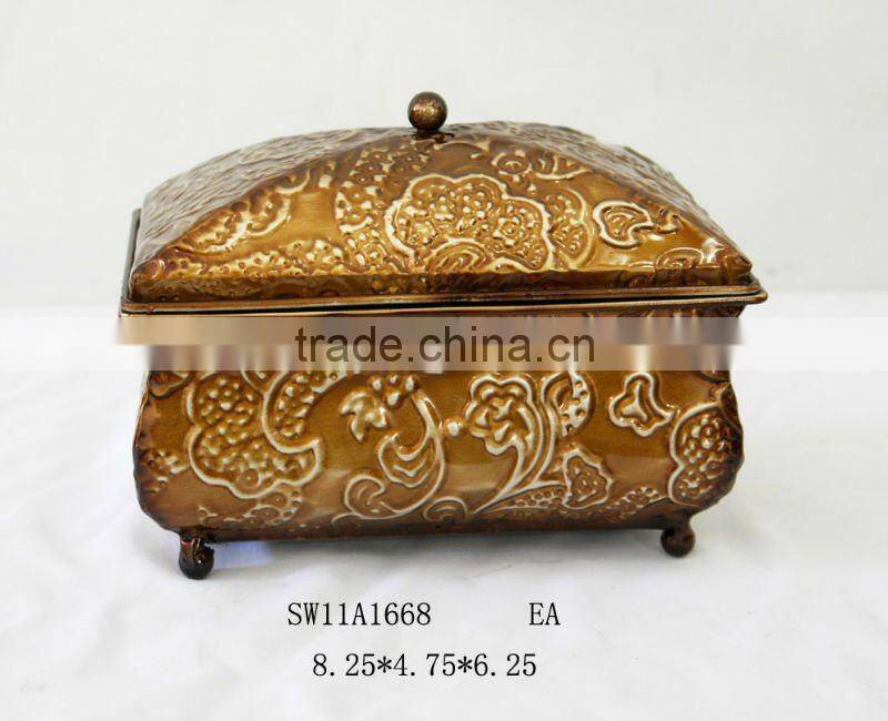 Antique metal box for home decor