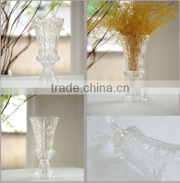 Modern fashion carved crystal vase clear crystal vase