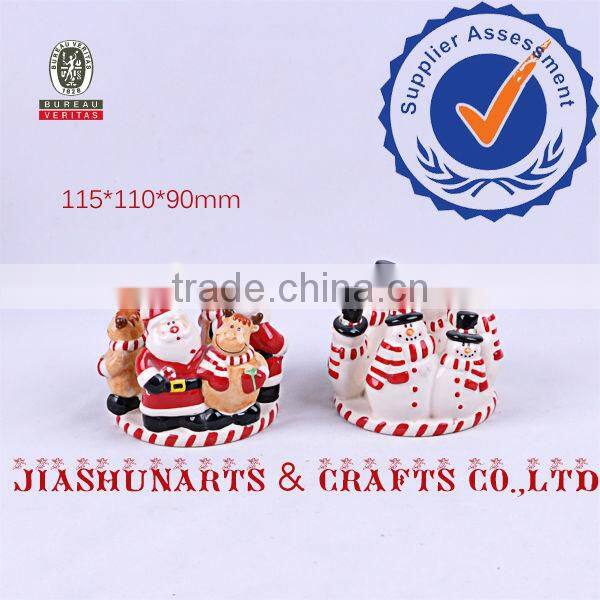 Santa Claus & Ox Ceramic Personalized Christmas Ornament