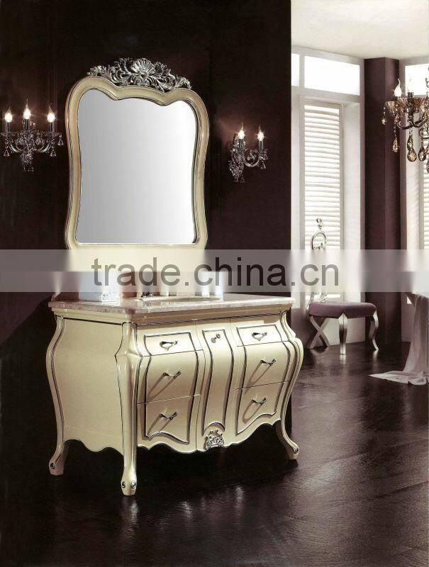 Classic White Gloss Vanity Unit,New French Bathroom Vanity Design,Traditional Vanities For Bathroom(BF08-4124)