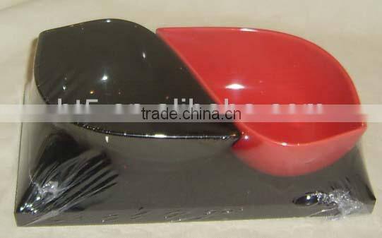 Set of 2 water drop shaped ceramic snack tray display with ceramic base