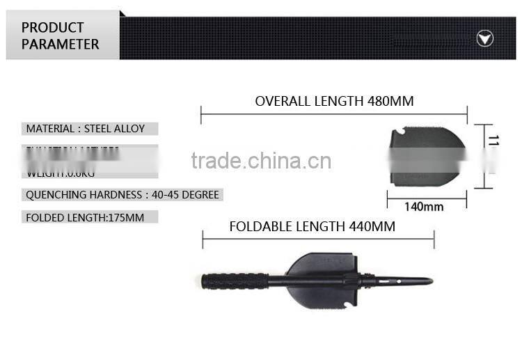 QJ-JS03 Hot Sale Functional Survival Tool Folding Camping Shovel
