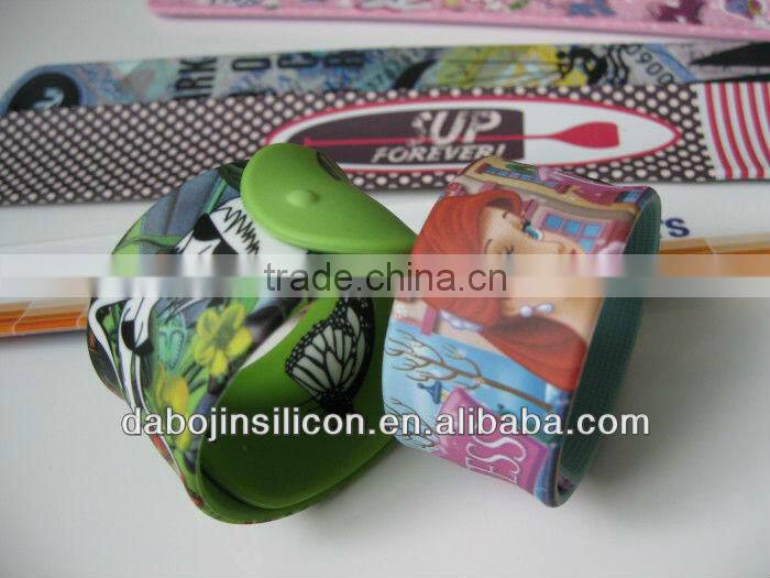 make silicone rubber slap band wide slap bracelet