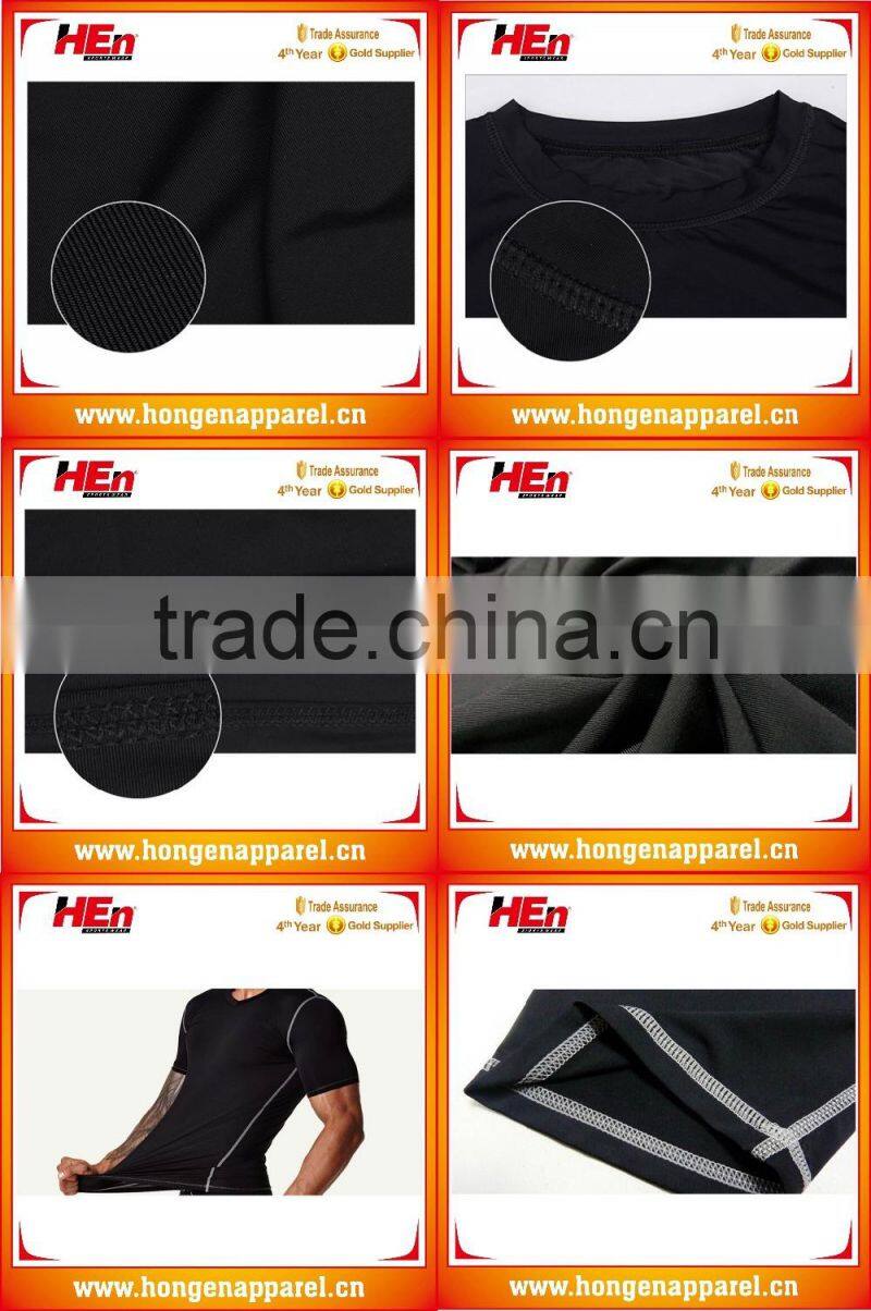 Hongen apparel 2016 Custom fitness Rash Guard for men female Adult short sleeve rash guard