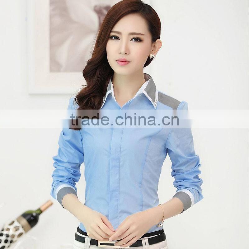 2017 New ladies office wear blouse shirt formal shirt design for women