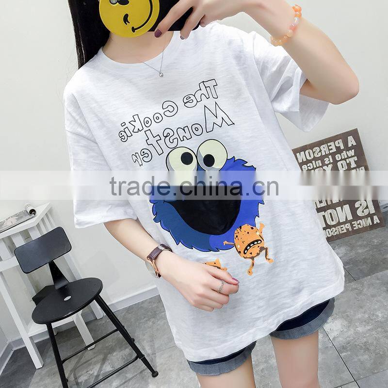 Women summer fashion customized letter print t shirt casual short sleeve t shirt