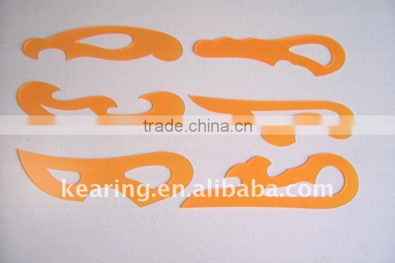 Shanghai Kearing Brand Yellow Transparent Drafting Template French Curves For Art