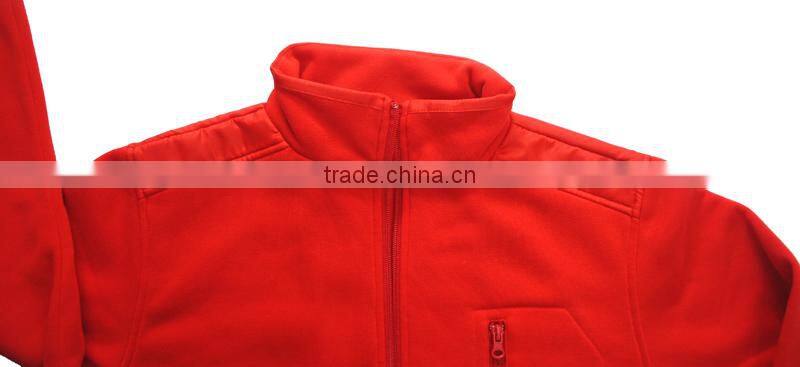 2016 Trendy style polar fleece 260g mens jacket with red