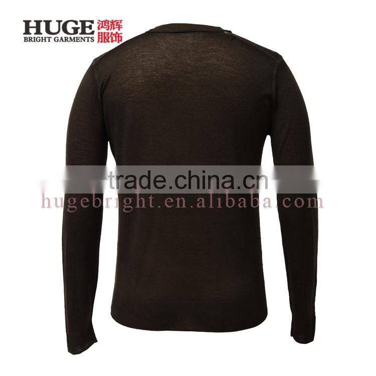 Men Eagle Pattern Intarsia Sweater, Merino Wool Sweater