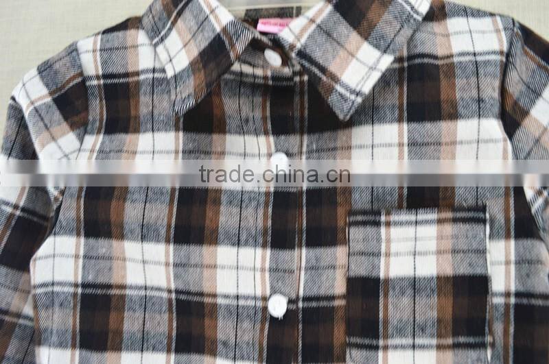 cheap wholesale online kids boys fashion plaid check shirts with chest pocket