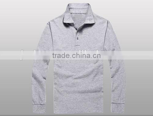 2016 hot sale custom 100% cotton different colors long sleeve polo shirt