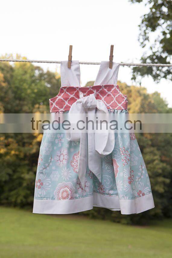 New Arrive Littler Girls Flamingo Dress Kids Summer Printed Dress