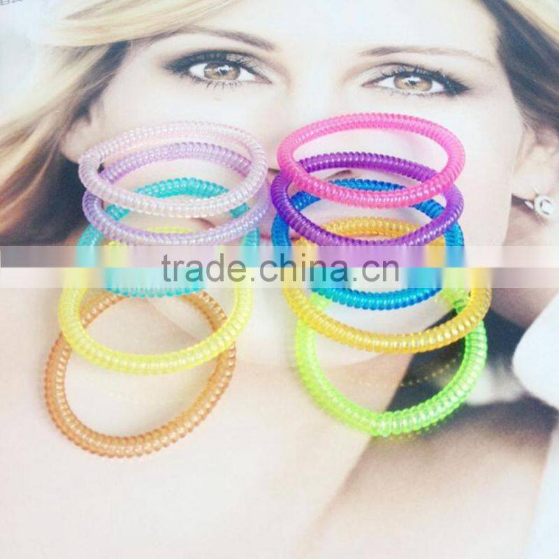 Transparent 5mm Telphone Line Hair Ring Rope Ponytail Holder