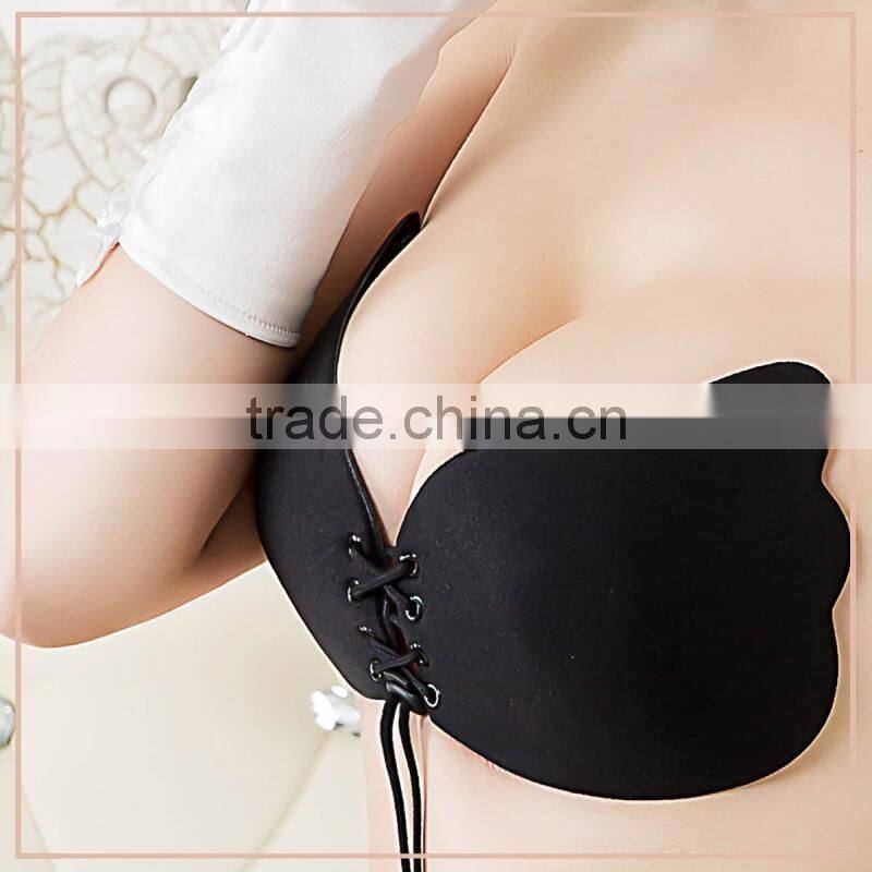Summer women Invisible Strapless Self Adhesive Backless Silicone Push up Bra