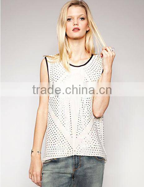 Punk wind starry sky set auger chiffon unlined upper vest