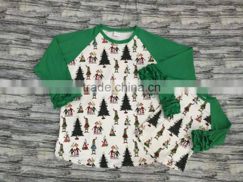 2016 boyi mom and me clothing chritamas mom and me raglan shirt , tee shirt for santa