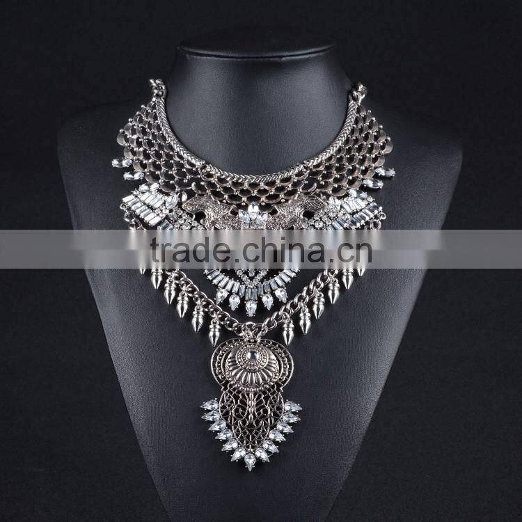 Unique fashion design beautiful lotus flower pendant necklace sliver plated