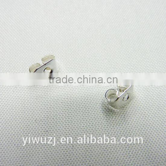 Silver Earplug Ear Nut Earring Findings Butterfly silver plated 3*5mm