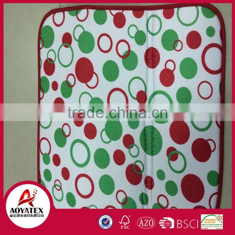 Factory supplier microfiber printing water absorbent kitchen dish drying mat