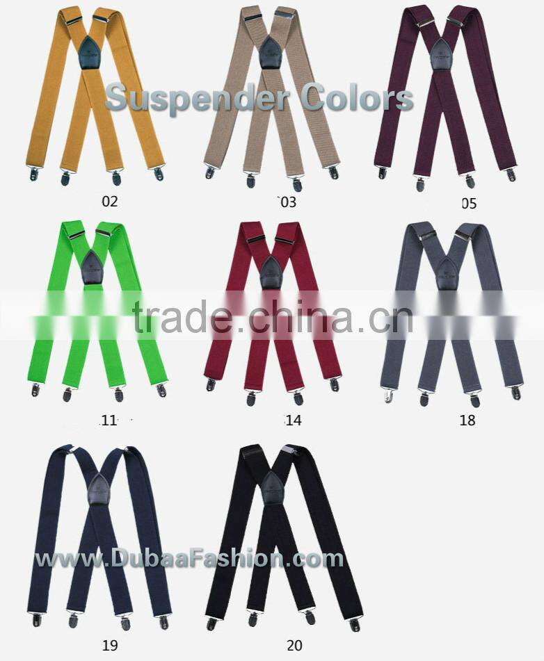 1.5" Wide Solid Color Mens Suspender X Type Undergarment Suspender Brace Casual Business
