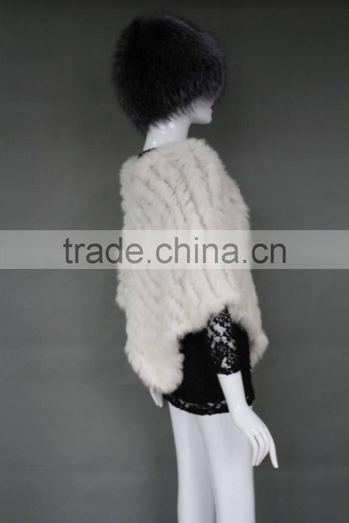 Factory Direct Sale Triangle Rabbit Fur Knitting Shawl Lady Favourite