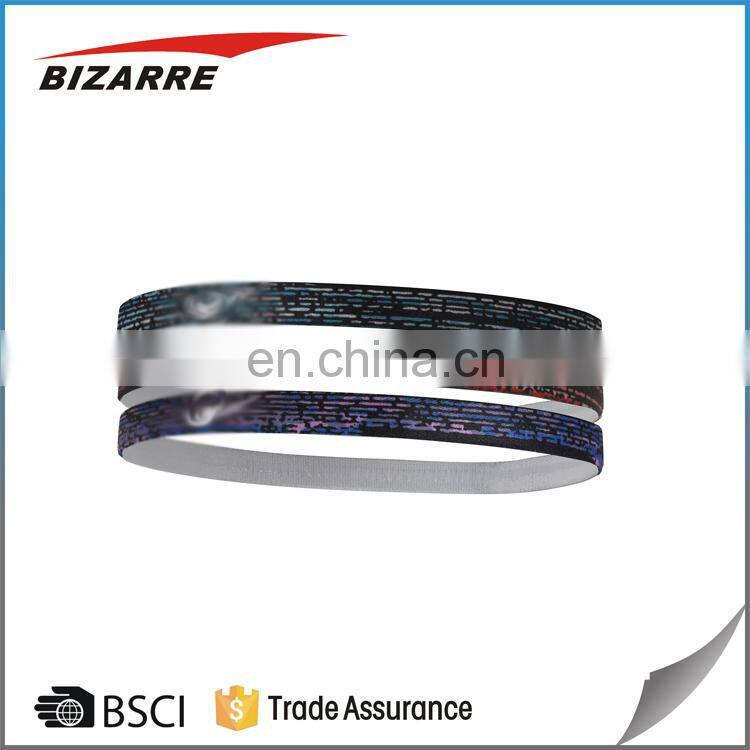 Breathable sport headband with silicone strip