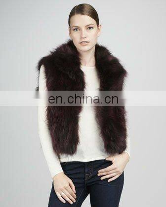 3146# Cropped Raccoon Dog Fur Vest