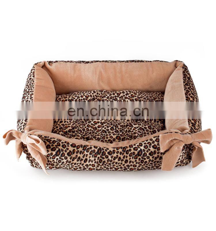 dog bed/Leopard square pet bed 2size/set