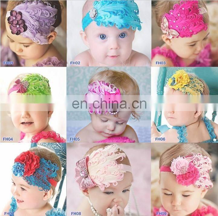 nagorie feather headbands goose curly feather pads for baby headband