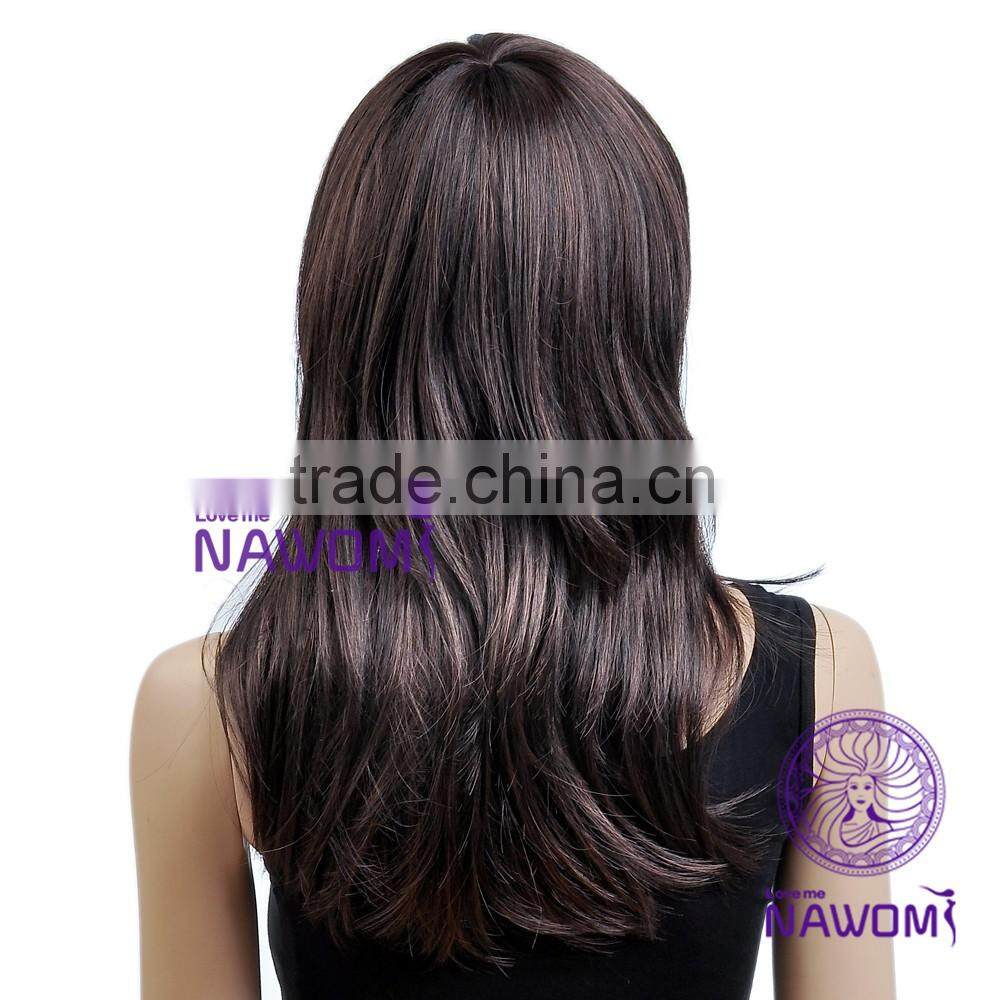 fashion ladies slanting bang wigs fair