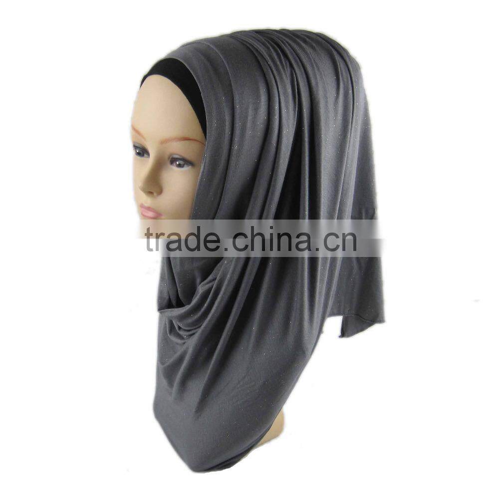 S178 new style shimmer little sequin jersey HIJAB women's rectangle muslim scarf
