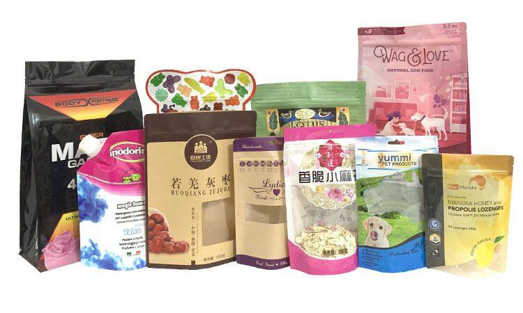 doypack food white custom mylar printed raw almonds stand up bag