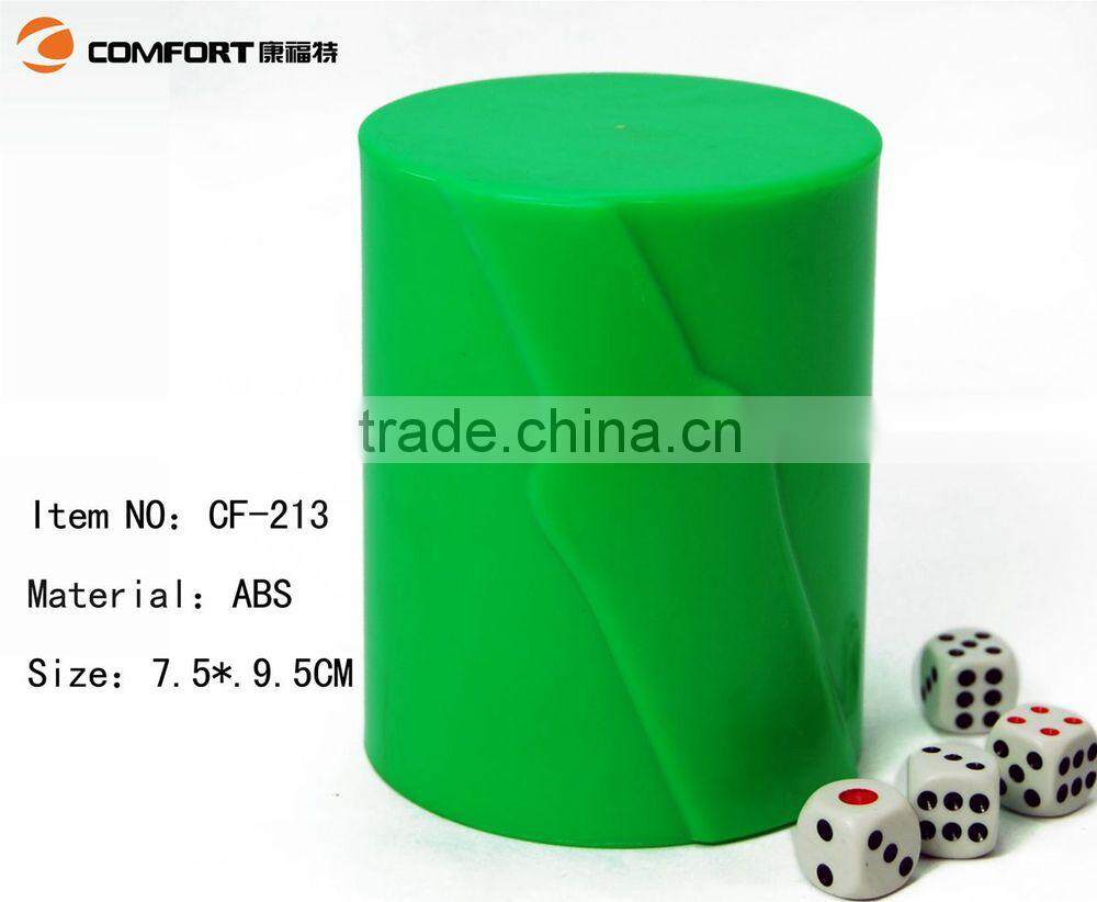 Mini direct sale plastic green dice shaker