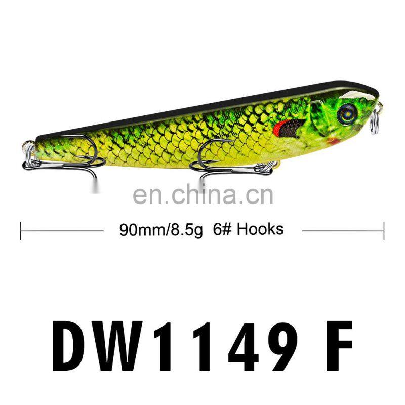 9CM Fishing Tackle Shop Pencil Luya Bait 8.5G Fake Bait 6# Black Nickel Hook
