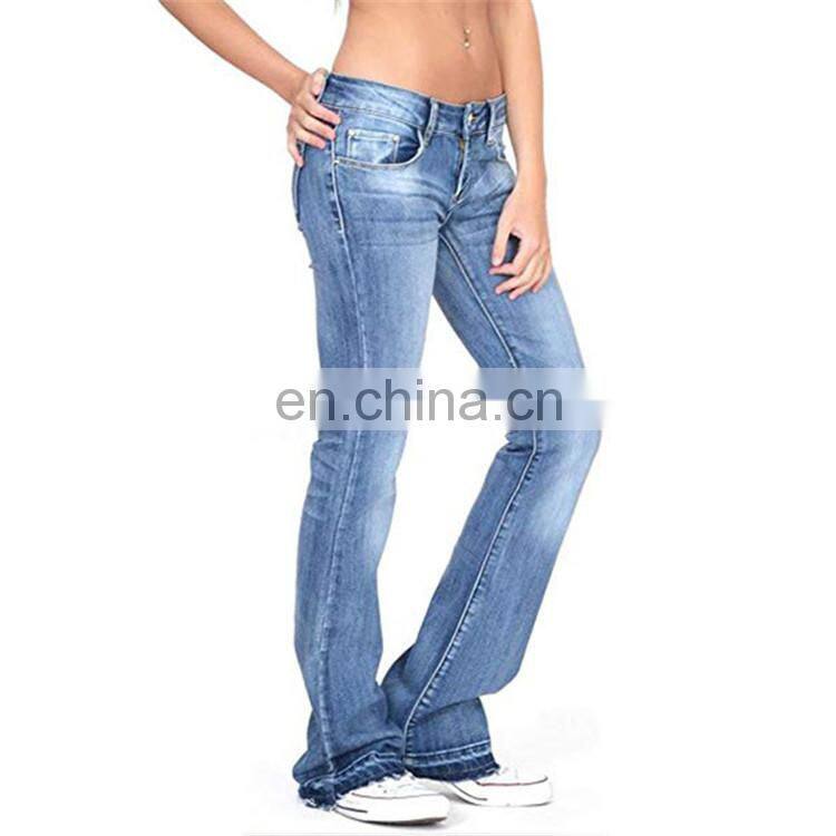 na0807 hot style ladies jeans tight-fitting stretch fringed horn slimming jeans women trousers