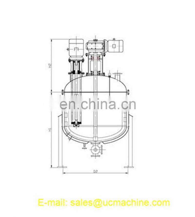cosmetic mixing tank double jacketed mixing tank