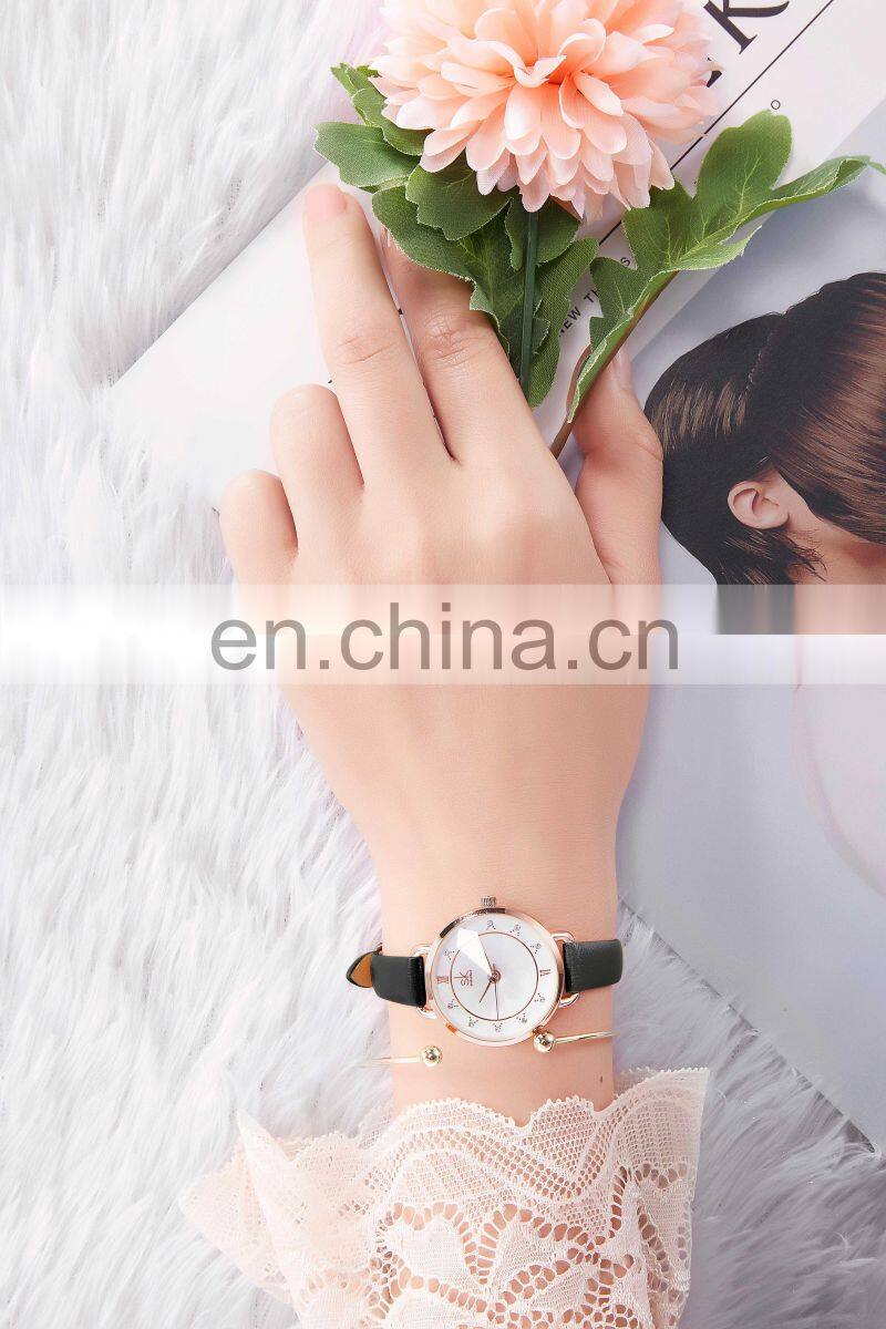 SHENGKE Top Fashion Made in China Guangzhou Female Wristwatch Women Quartz Watch Girl Leather Ladies Watches
