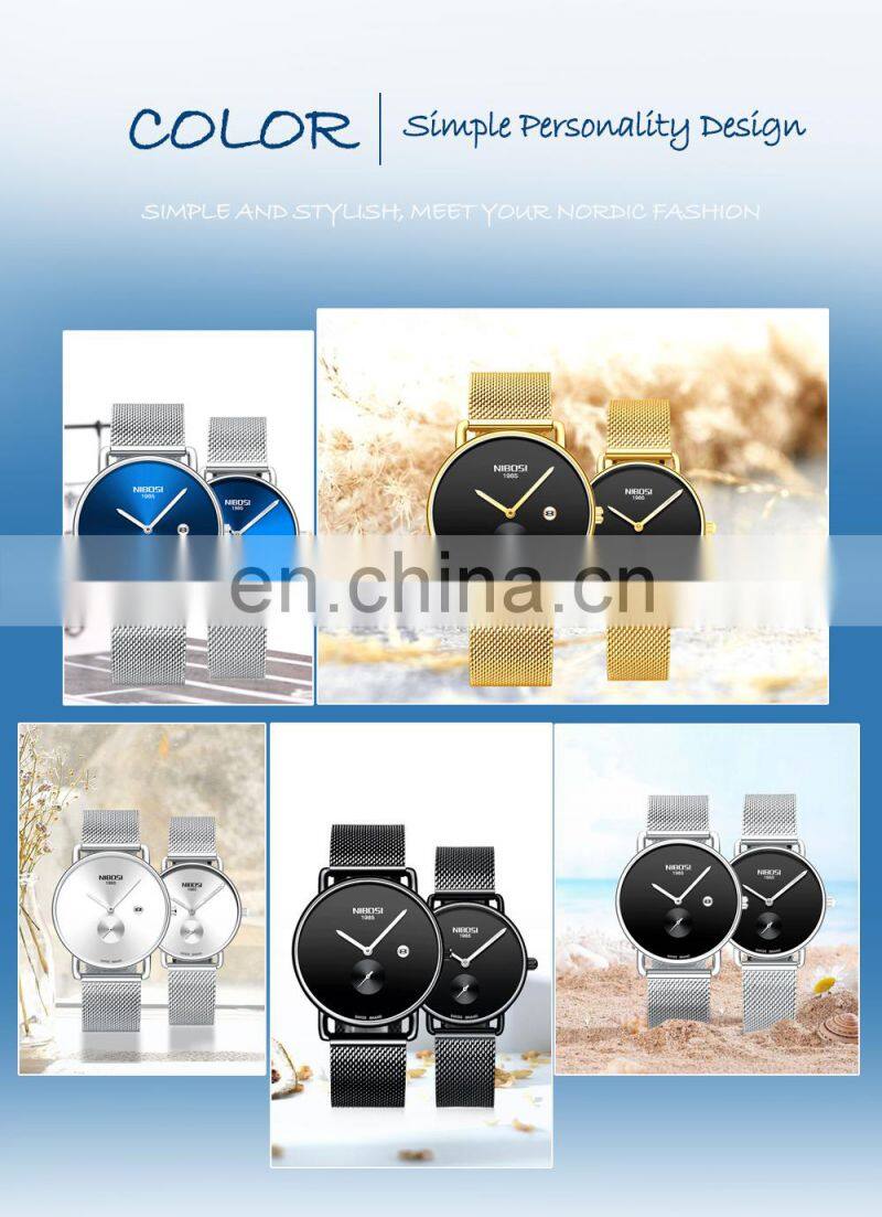 NIBOSI Brand Luxury Lover Watch Pair Waterproof Men Women Couple Watch Quartz Wristwatch Male Female Bracelet Relogio Masculino