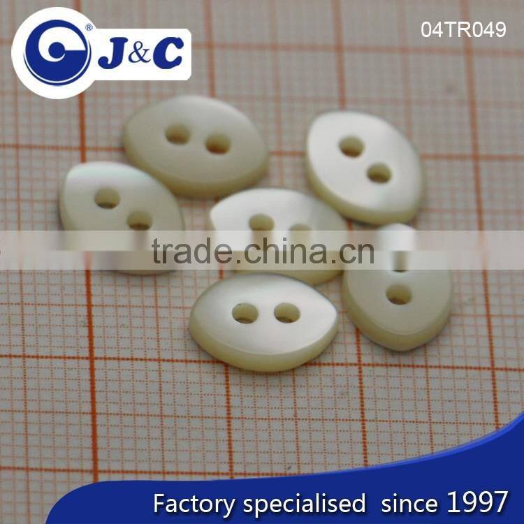 J&C rugby shape 6 holes Trocas shell buttons for fashion shirt.TR049,050