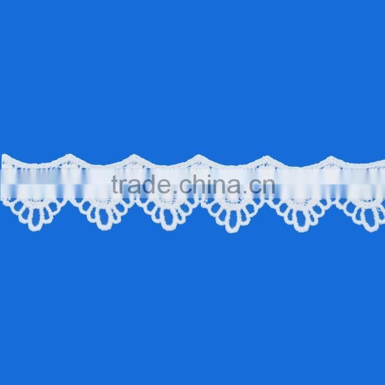 Factory direct supply hot selling eyelash chemical border lace trim neck/collar design for Ladies Suit